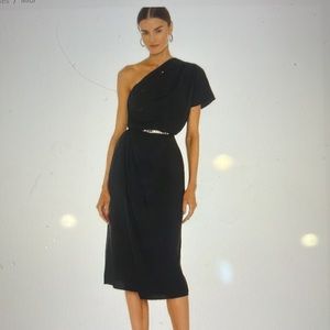 Vince One Shoulder Cascade Dress XS